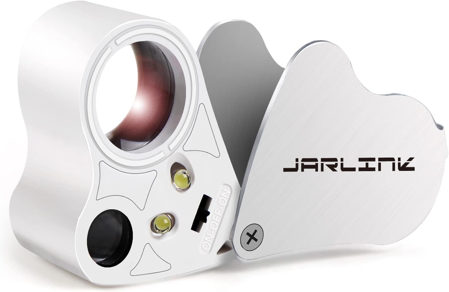 JARLINK 30X 60X Illuminated Jewelers Loupe Magnifier | Foldable Magnifier Equipped with Bright LED Light, Ideal for Inspecting Gems, Jewelry, Coins and Stamps