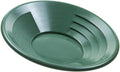 SE 14 Inch Gold Panning Pan - Dual Riffles for Easier Mining and Prospecting, Green