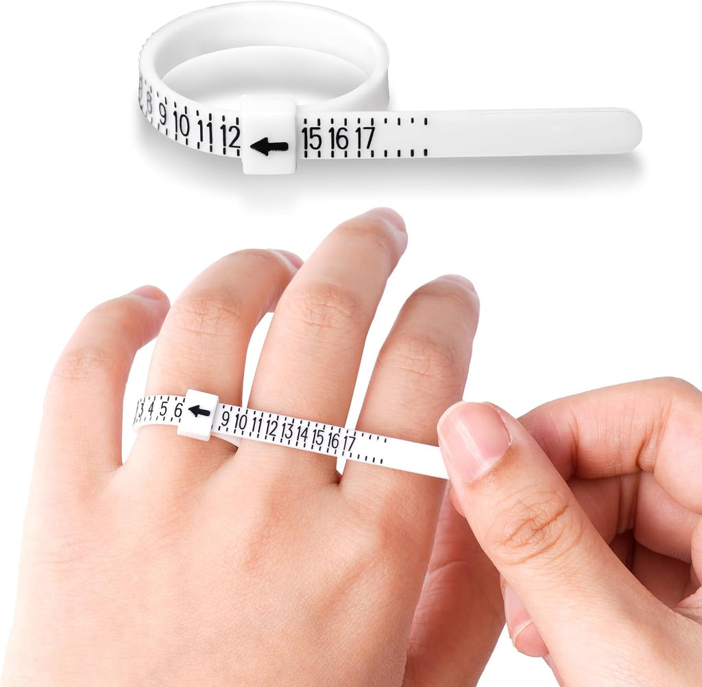 Meowoo Ring Sizer Measuring Tool Set, Ring Gauges with Finger Sizer Mandrel Ring Sizer Tools for Jewelry Sizing Measuring, 4 pcs, Silvery