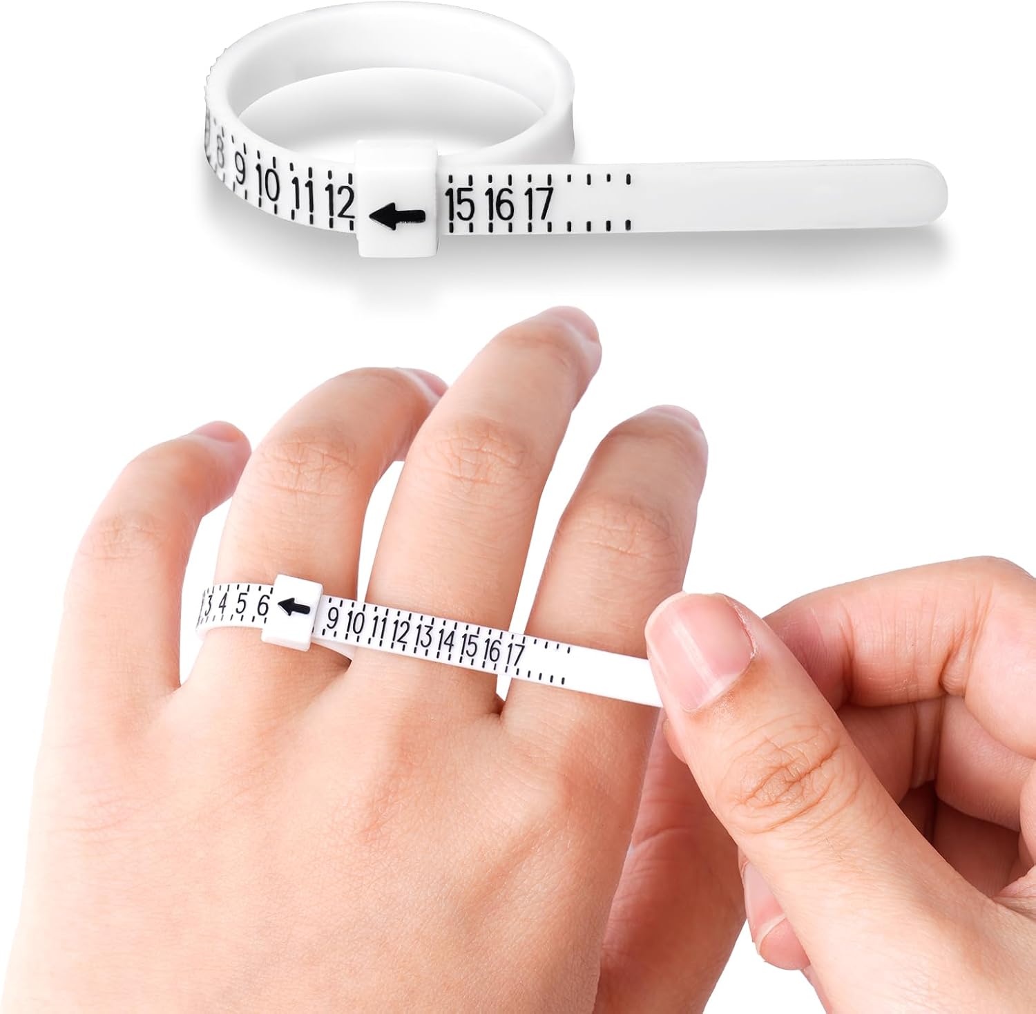 Meowoo Ring Sizer Measuring Tool Set, Ring Gauges with Finger Sizer Mandrel Ring Sizer Tools for Jewelry Sizing Measuring, 4 pcs, Silvery