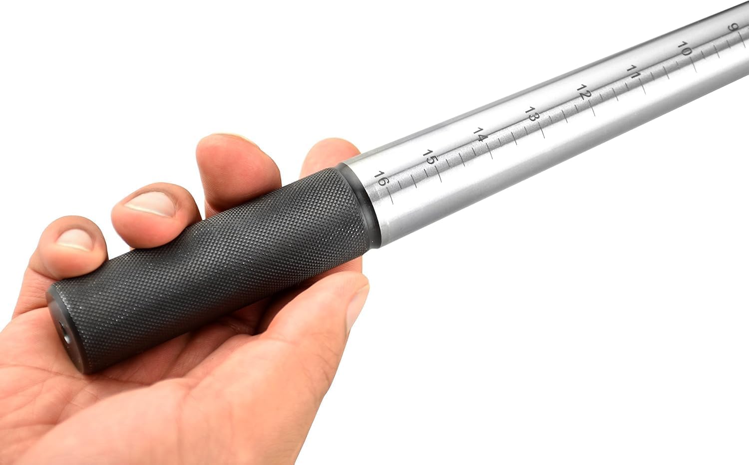 SE 13-Inch Polished Steel Ring Mandrel - Marked 1 to 16 US Sizes, Ungrooved, with Knurled Handle for Jewelry Making and Sizing - JT-SP2