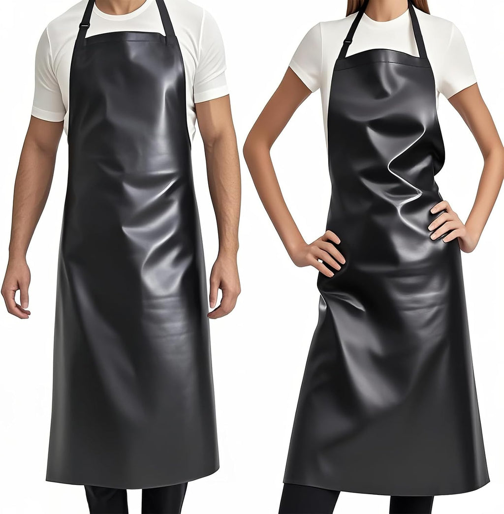GoldPig Waterproof Apron, Chemical Resistant for Dishwashing | Rubber vinyl, adjustable apron, 40" extra long. Also great for grilling, lab, kitchen, butcher.