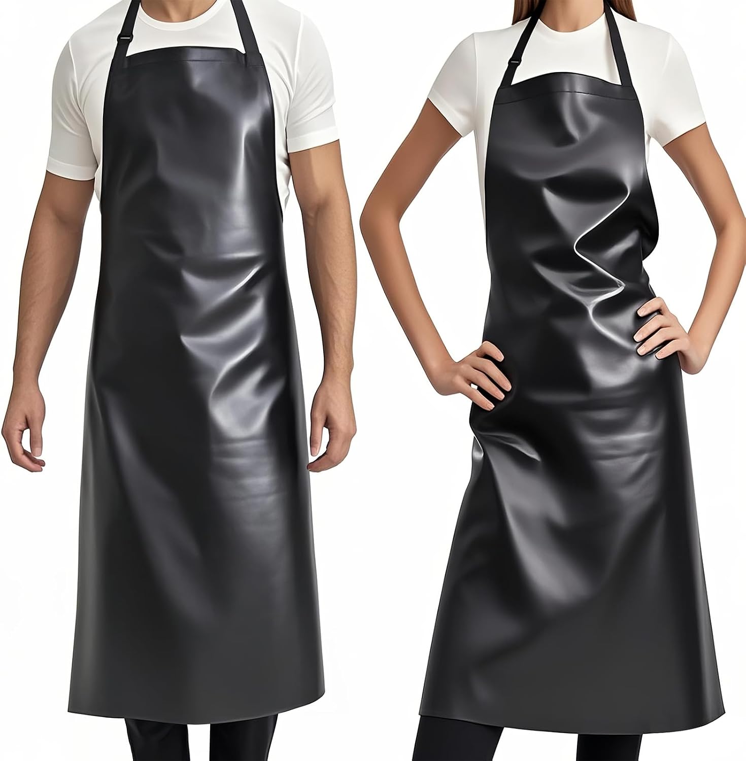 GoldPig Waterproof Apron, Chemical Resistant for Dishwashing | Rubber vinyl, adjustable apron, 40" extra long. Also great for grilling, lab, kitchen, butcher.