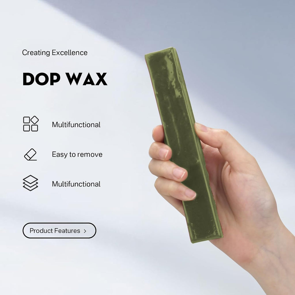 DOP Wax Fit for Lapidary Cabachon Forming Cutting and Polishing Versatile (Green DOP Wax-4P) | Polishing Versatile 4 Packs