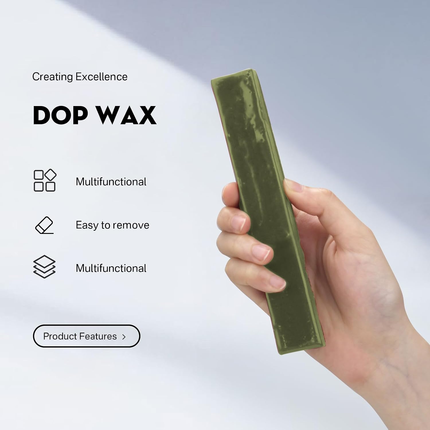 DOP Wax Fit for Lapidary Cabachon Forming Cutting and Polishing Versatile (Green DOP Wax-4P) | Polishing Versatile 4 Packs