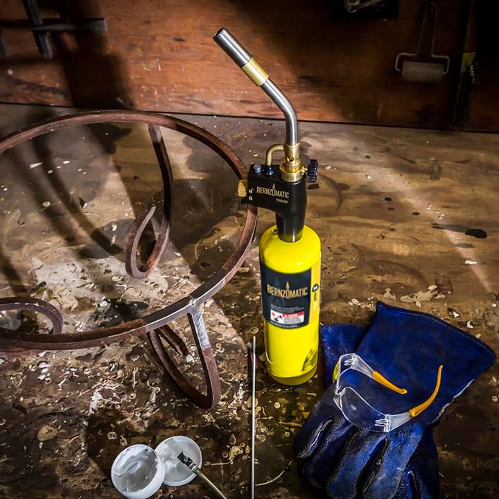 Bernzomatic Trigger Start Torch (TS 8000 Torch) | High Output Hand Torch for Weed Burner, Soldering, Brazing & Cooking | Fits Propane Tank | Heavy Duty Torch Head