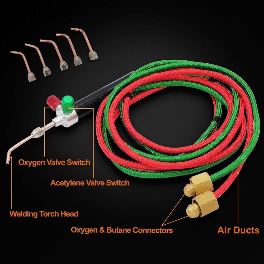 Mini Gas Little Torch Soldering Welding Gun Kit With 5 Tips fit for Hoses Jewelry Repair And Construction, Hobbyists, Crafts