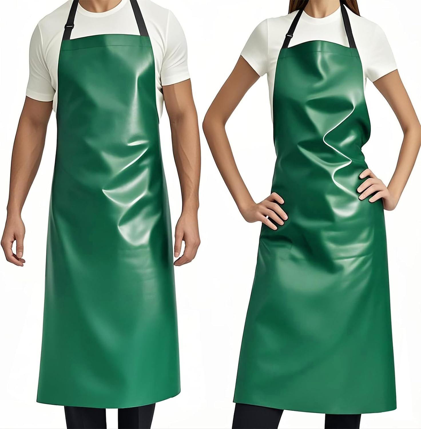 GoldPig Waterproof Apron, Chemical Resistant for Dishwashing | Rubber vinyl, adjustable apron, 40" extra long. Also great for grilling, lab, kitchen, butcher.