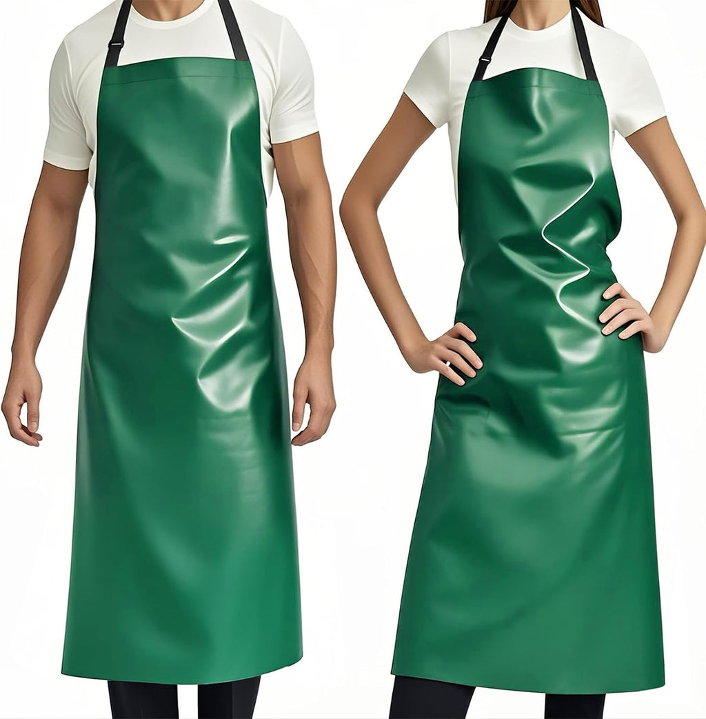 GoldPig Waterproof Apron, Chemical Resistant for Dishwashing | Rubber vinyl, adjustable apron, 40" extra long. Also great for grilling, lab, kitchen, butcher.