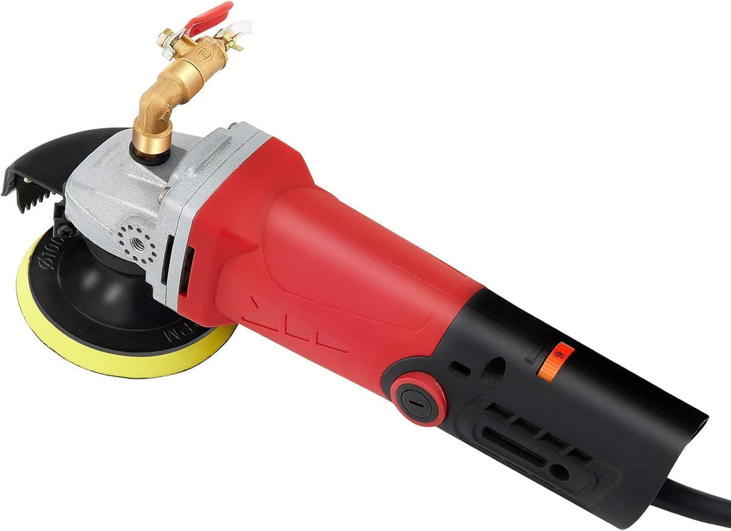 Wet Polisher 860 W / 110 V Wet Buffer with 4'' Diamond Polishing Pad Low-noise Stone Polisher Variable Speed Buffing Machine for Concrete, Marble, Granite, Ceramic Tile