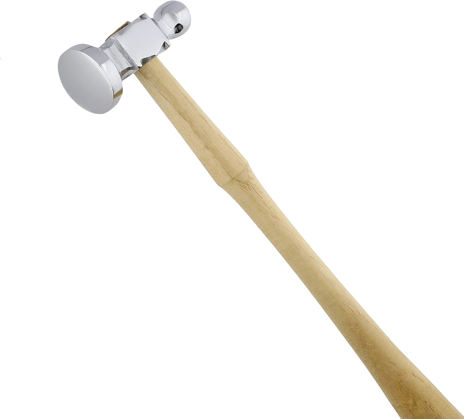The Beadsmith Two-Sided Chasing Hammer | 10.75" Wooden Handle, 2.25” Steel Head with a 14mm Ball Pein & 28mm Domed Face, Tool Used to Add Texture to Metalwork