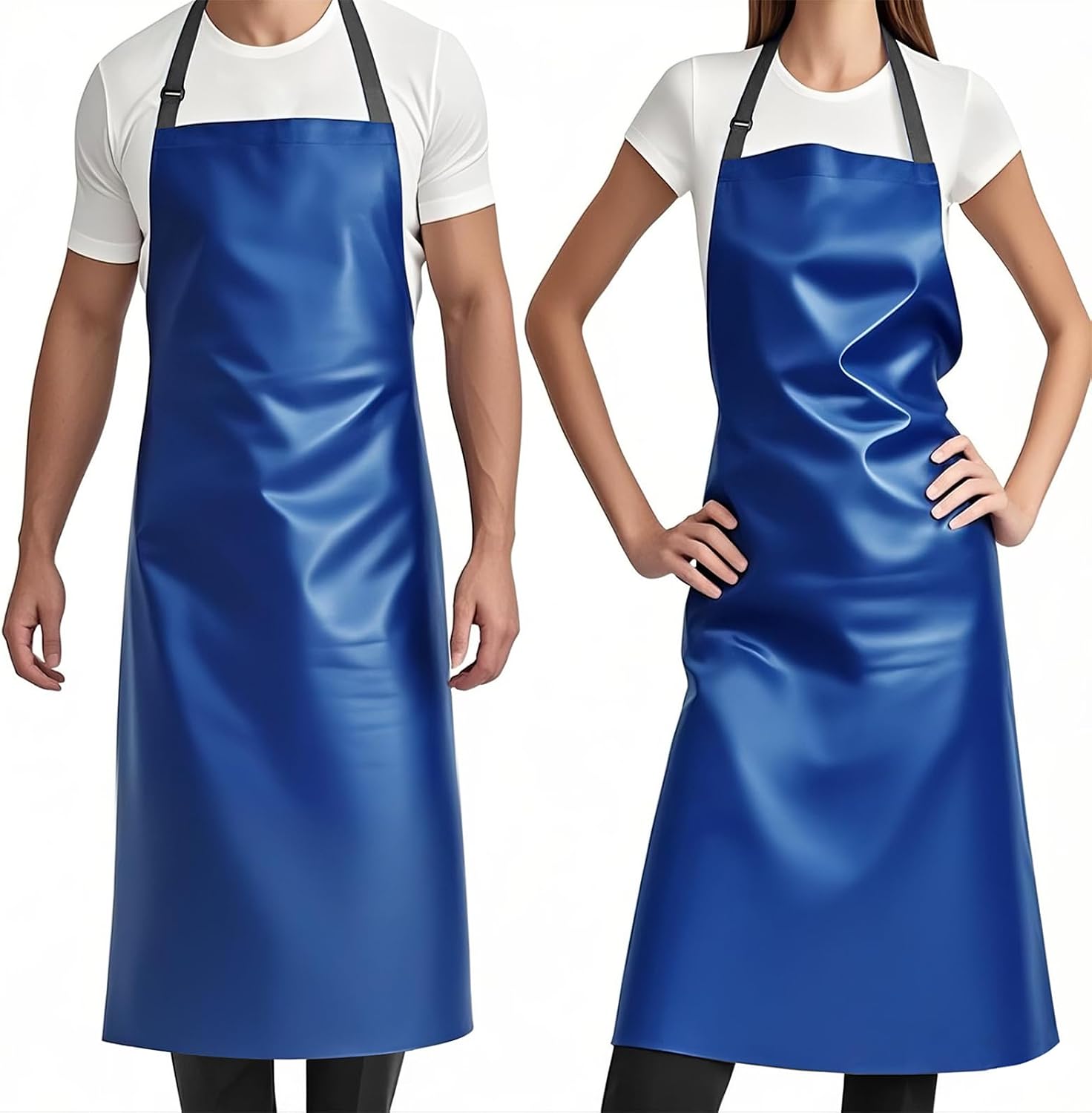 GoldPig Waterproof Apron, Chemical Resistant for Dishwashing | Rubber vinyl, adjustable apron, 40" extra long. Also great for grilling, lab, kitchen, butcher.