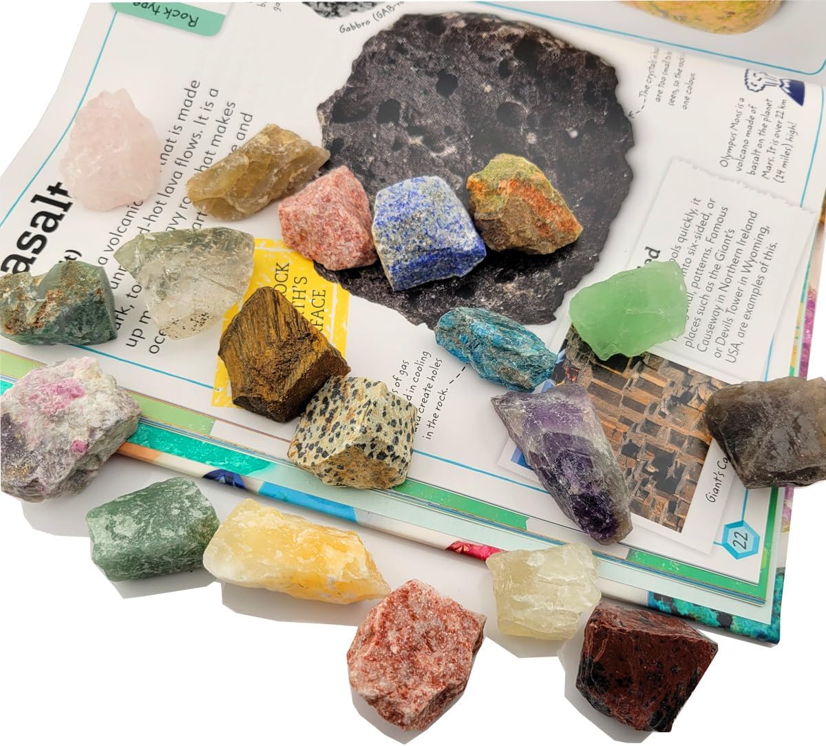 5.4lb Bulk Natural Rocks for Tumbling,Rocks Minerals Collections Raw Crystals Rough Stones for Polishing Gemstones Crystals and Healing Stones for Wicca Reiki (110-130pcs)
