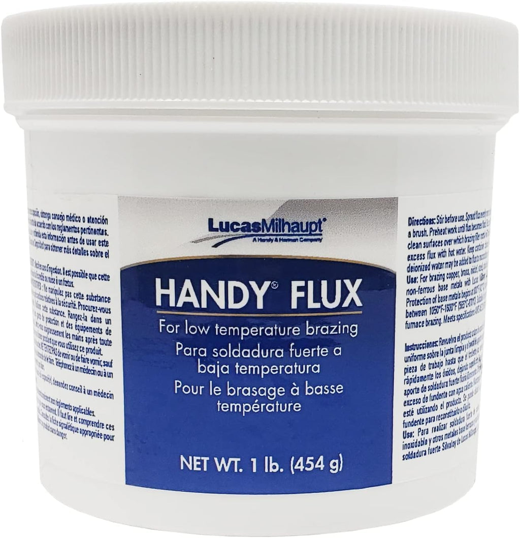 Handy Flux Paste - Professional Solder for Jewelry, Gold, Silver, Copper, Brass, Steel - High Heat, Strong Bond, Easy Cleanup after Soldering - 1 Lb Jar