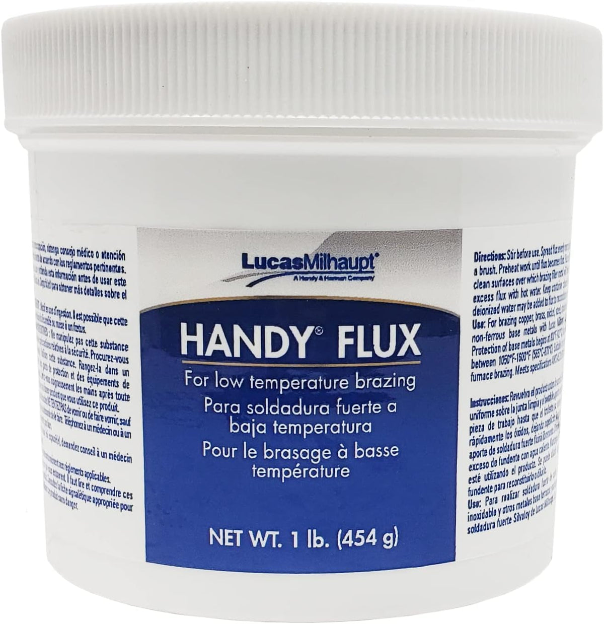 Handy Flux Paste - Professional Solder for Jewelry, Gold, Silver, Copper, Brass, Steel - High Heat, Strong Bond, Easy Cleanup after Soldering - 1 Lb Jar