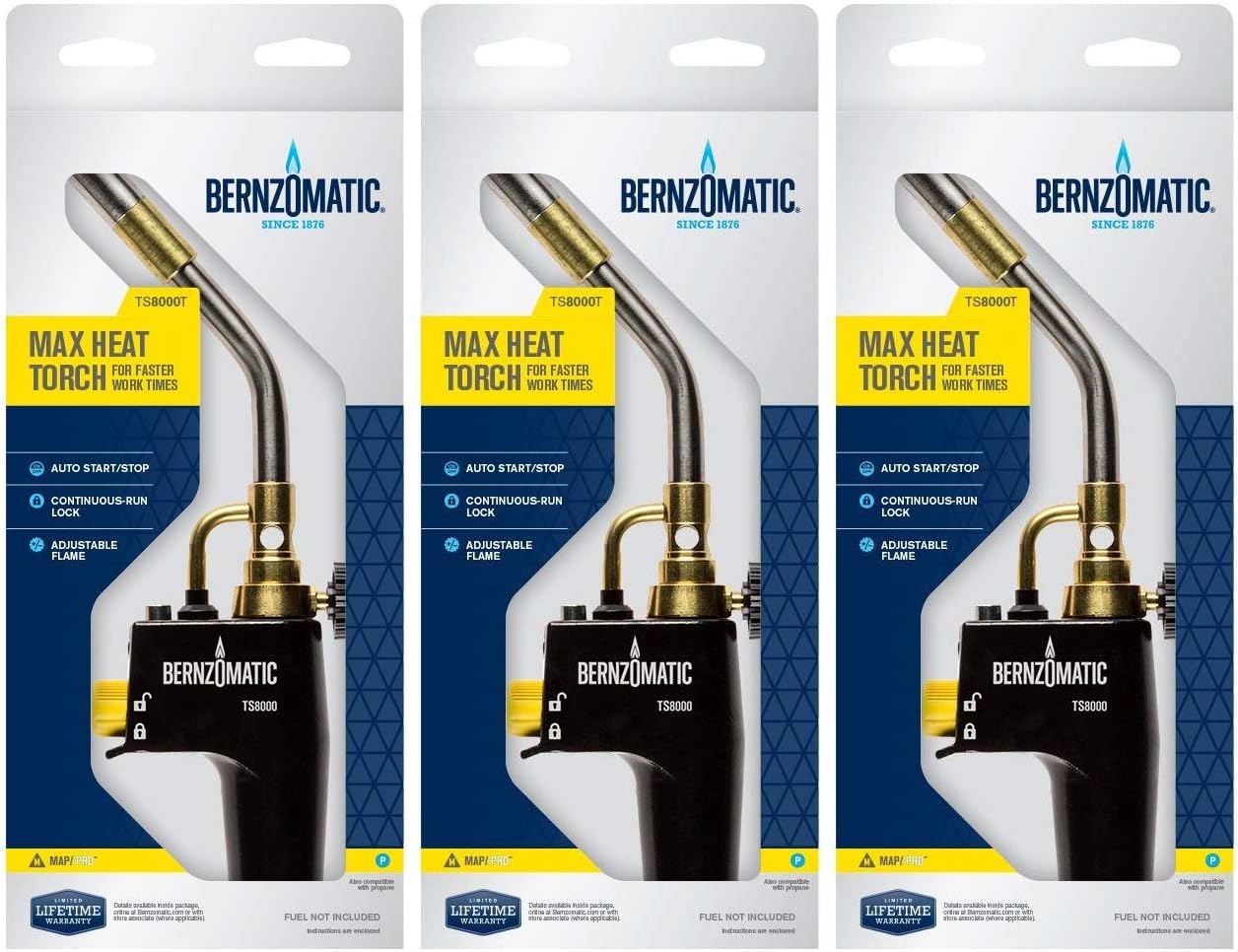 Bernzomatic Trigger Start Torch (TS 8000 Torch) | High Output Hand Torch for Weed Burner, Soldering, Brazing & Cooking | Fits Propane Tank | Heavy Duty Torch Head