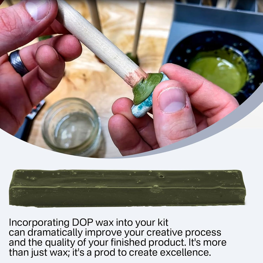 DOP Wax Fit for Lapidary Cabachon Forming Cutting and Polishing Versatile (Green DOP Wax-4P) | Polishing Versatile 4 Packs