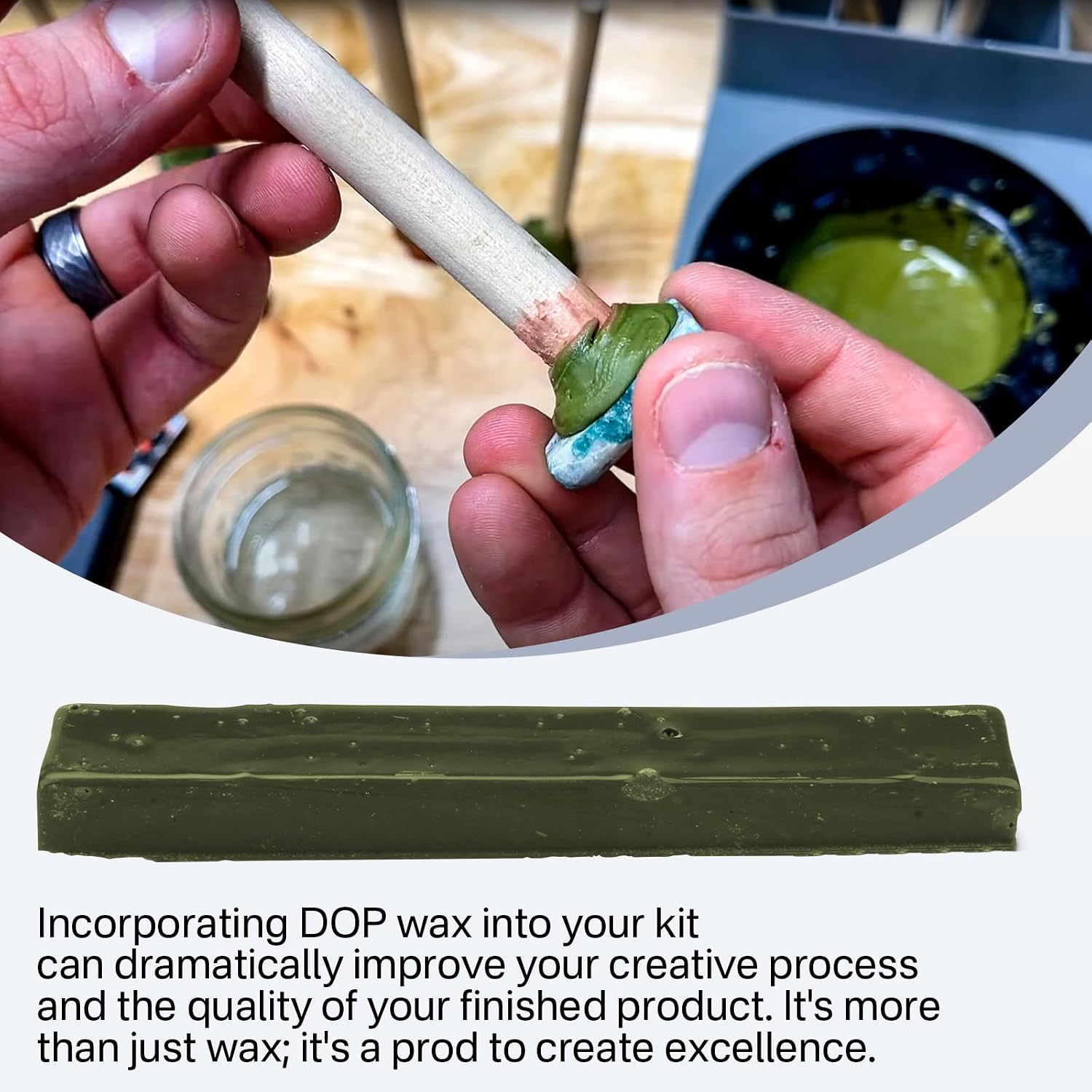 DOP Wax Fit for Lapidary Cabachon Forming Cutting and Polishing Versatile (Green DOP Wax-4P) | Polishing Versatile 4 Packs