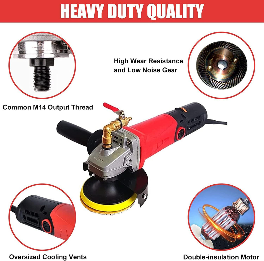 Wet Polisher 860 W / 110 V Wet Buffer with 4'' Diamond Polishing Pad Low-noise Stone Polisher Variable Speed Buffing Machine for Concrete, Marble, Granite, Ceramic Tile