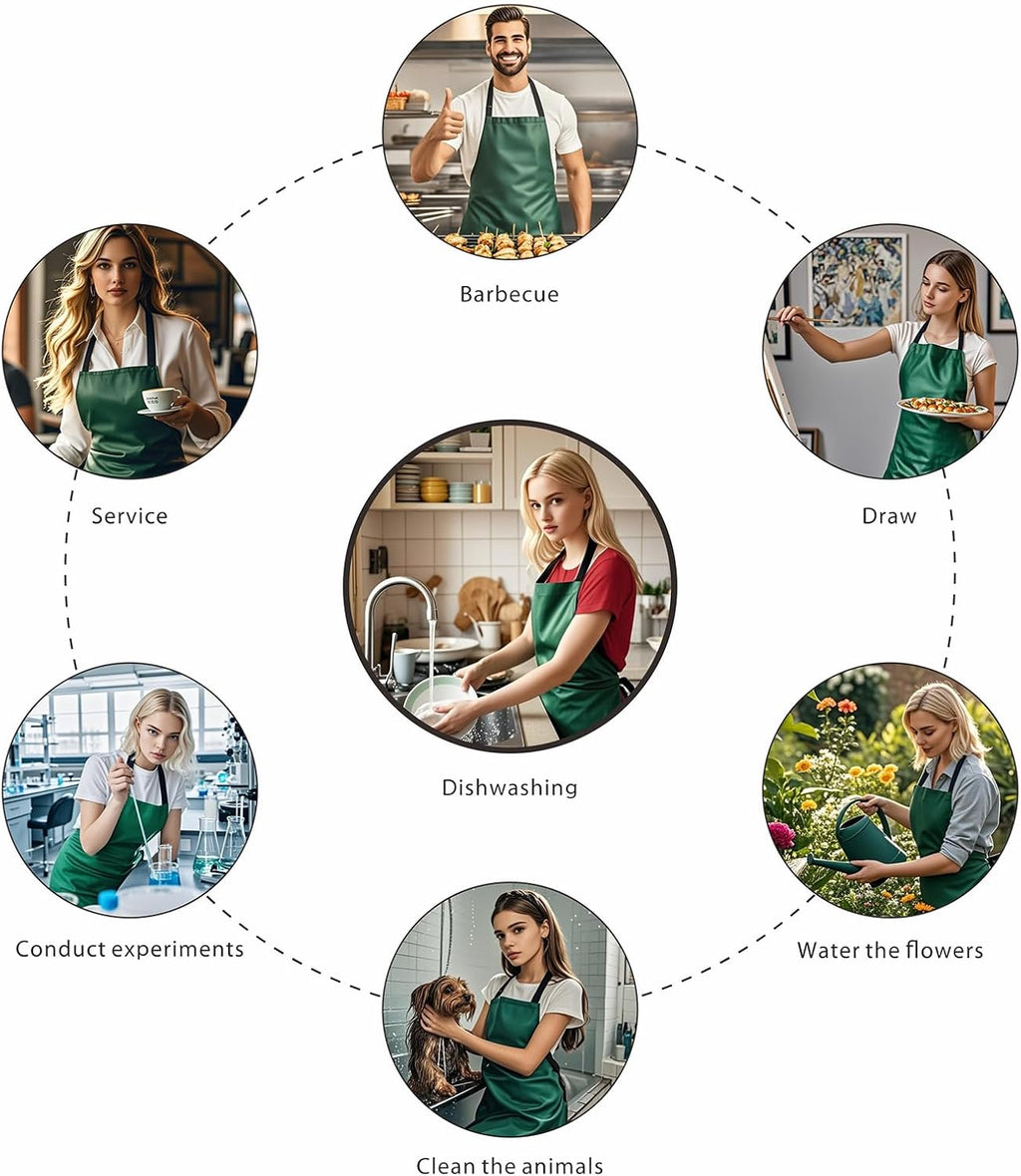 GoldPig Waterproof Apron, Chemical Resistant for Dishwashing | Rubber vinyl, adjustable apron, 40" extra long. Also great for grilling, lab, kitchen, butcher.
