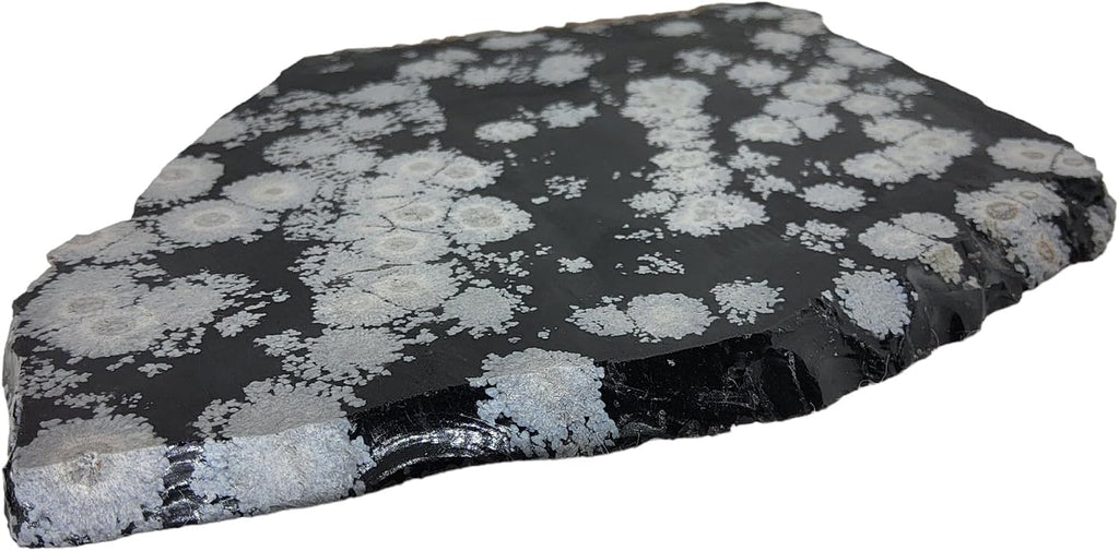 Snowflake Obsidian, slab, cabbing rough, R-5948