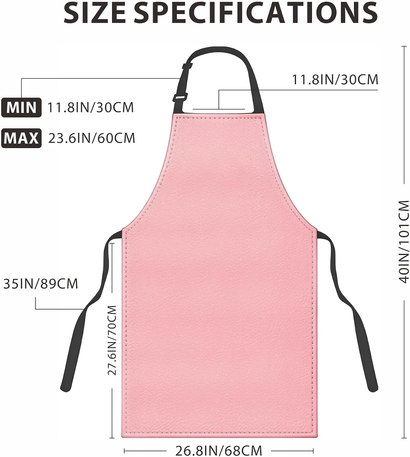 GoldPig Waterproof Apron, Chemical Resistant for Dishwashing | Rubber vinyl, adjustable apron, 40" extra long. Also great for grilling, lab, kitchen, butcher.