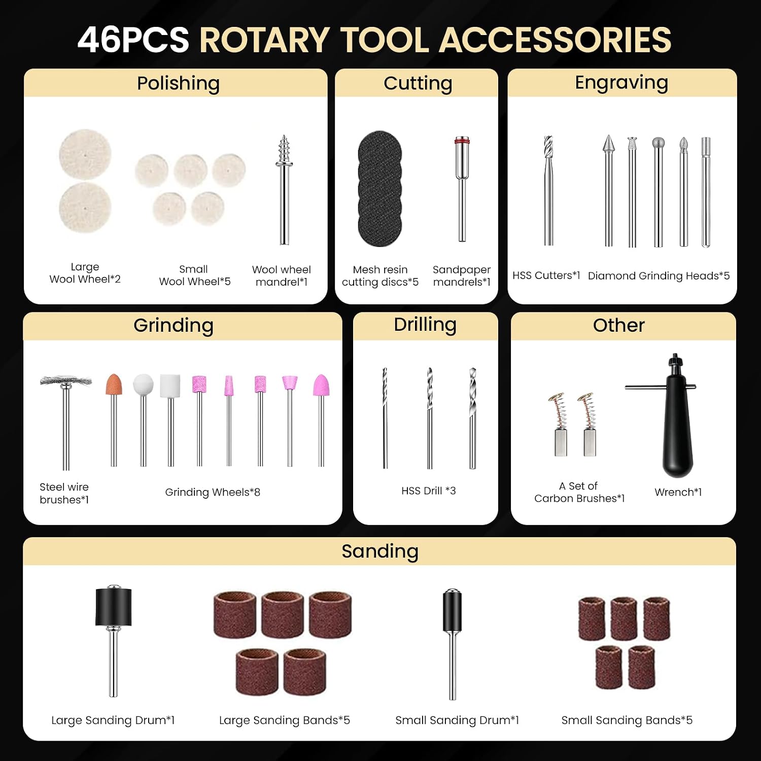 1200W Flex Shaft Rotary Tool, 30000RPM Variable Speed Hanging Grinder with 46Pcs Accessories & Foot Pedal, Electric Flexible Shaft Carving Machine for Wood Metal Jewelry Polishing Sanding Engraving