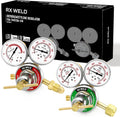 RX WELD Oxygen Acetylene Regulator Set, CGA540 & CGA510, B Size | Outlet Thread 9/16"-18