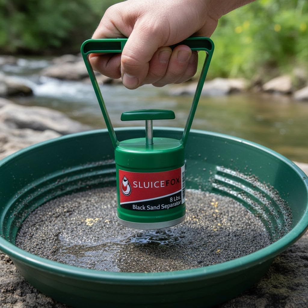 Huntley Sweeper Magnet – Magnetic Pickup Tool for Gold Panning & Black Sand Separation – Handheld Prospecting Magnet (8 lb, 16 lb, 35 lb, 50 lb, or 75 lb)