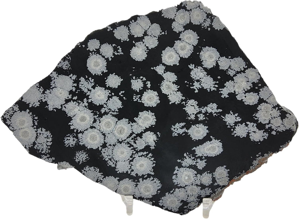 Snowflake Obsidian, slab, cabbing rough, R-5948