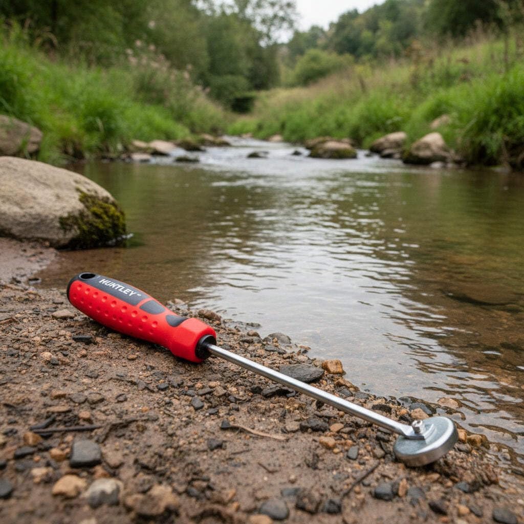 Huntley Sweeper Magnet – Magnetic Pickup Tool for Gold Panning & Black Sand Separation – Handheld Prospecting Magnet (8 lb, 16 lb, 35 lb, 50 lb, or 75 lb)