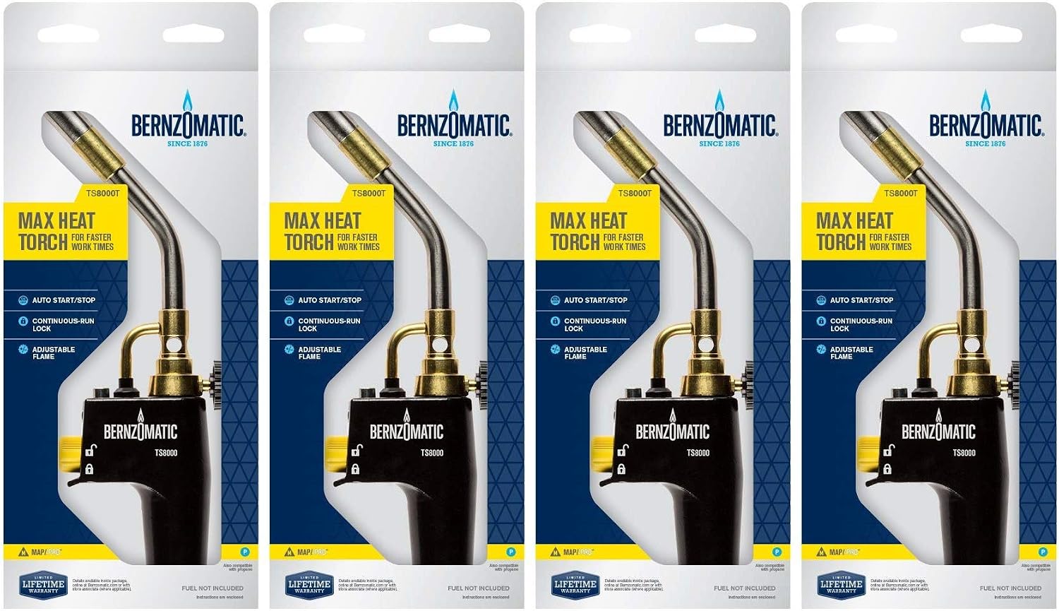 Bernzomatic Trigger Start Torch (TS 8000 Torch) | High Output Hand Torch for Weed Burner, Soldering, Brazing & Cooking | Fits Propane Tank | Heavy Duty Torch Head