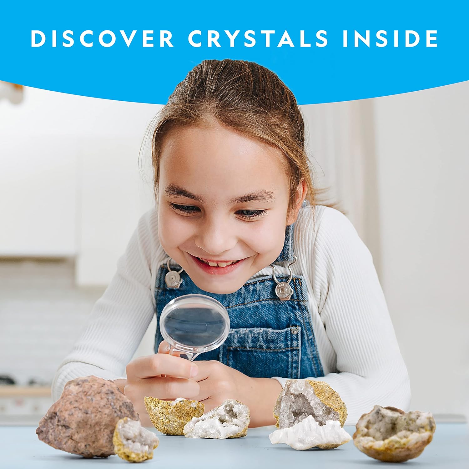 National Geographic Break Open 10 Premium Geodes for Kids Ages 8-12 | Safety Goggles, Real Crystal Geodes, Geology Science Kit, Break Your Own Geodes, STEM Activity, Birthday Gift