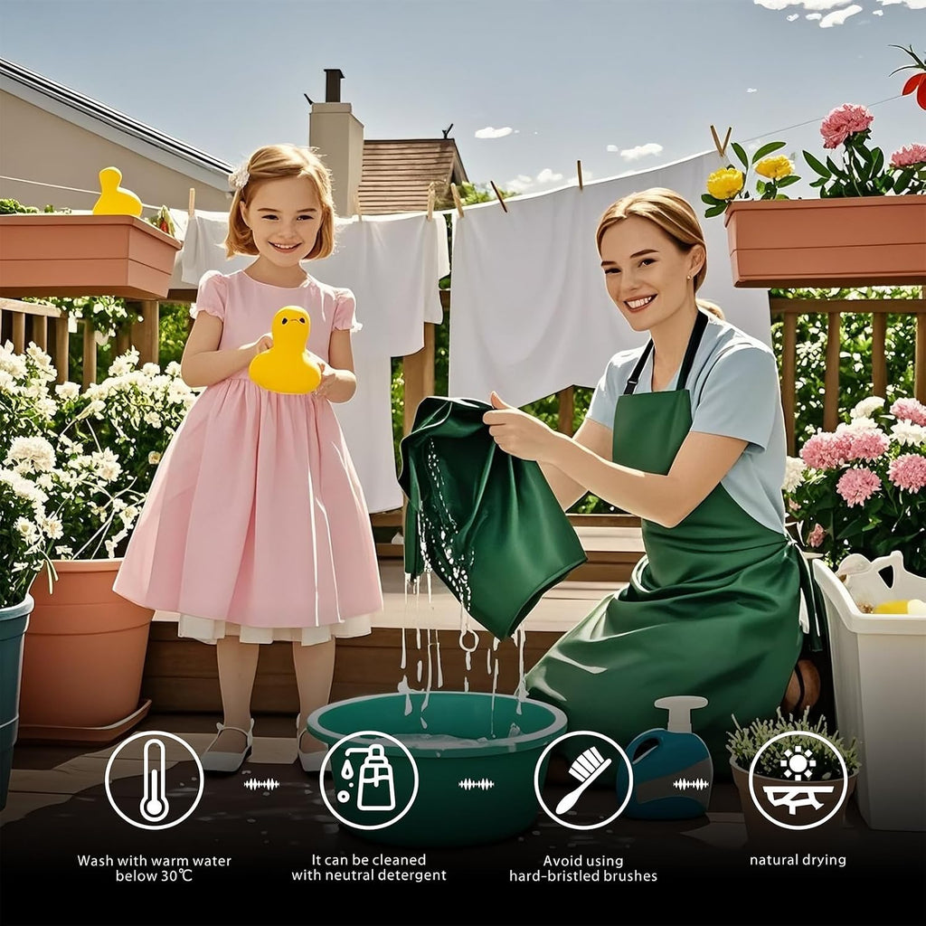 GoldPig Waterproof Apron, Chemical Resistant for Dishwashing | Rubber vinyl, adjustable apron, 40" extra long. Also great for grilling, lab, kitchen, butcher.
