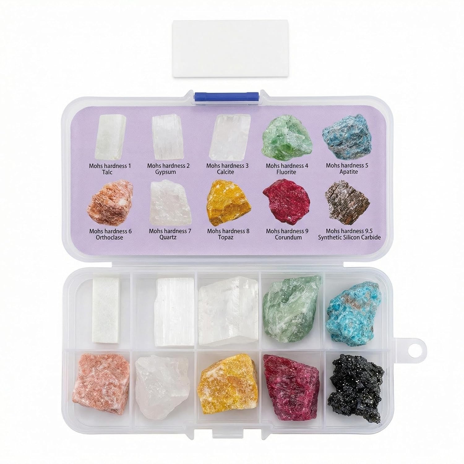 Mohs Hardness Test Kit - Complete Mineral Identification Set 1-10 with Streak Plate | Geology Rock Testing Tool for Professionals, Students & Rockhounds