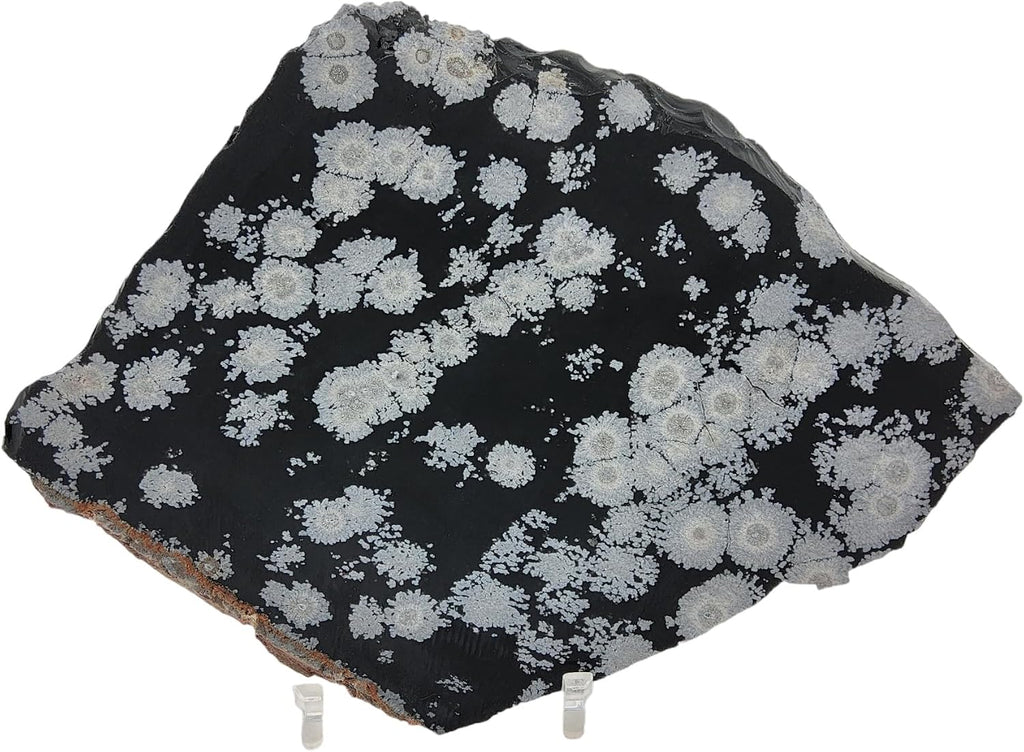 Snowflake Obsidian, slab, cabbing rough, R-5948
