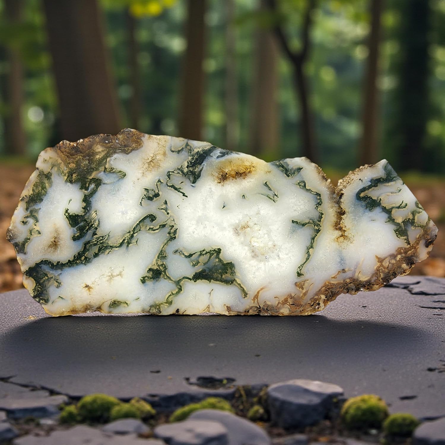Moss Agate, Slab, cabbing Rough, Lapidary, #R-6875
