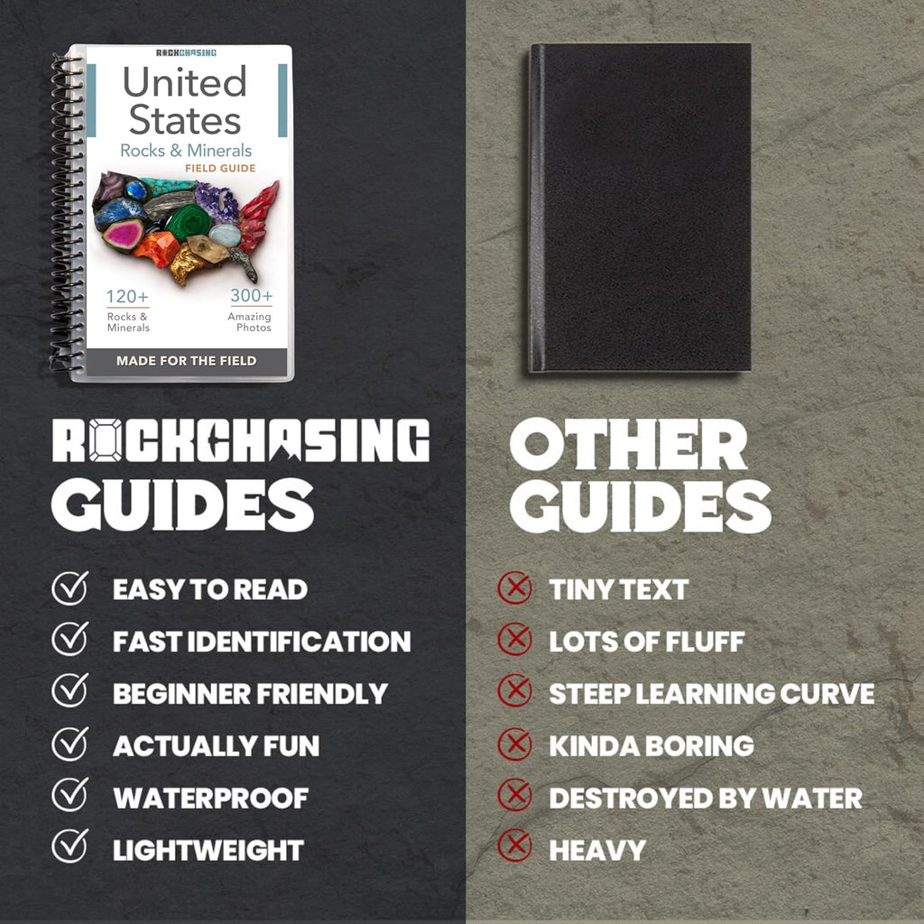 Rocks and Minerals of the United States Identification Field Guide | Thick Waterproof Coating| Find Crystals, Gems, Geodes, and Rocks | Rockhounding ... Rock Chasing [Oct 12, 2024]