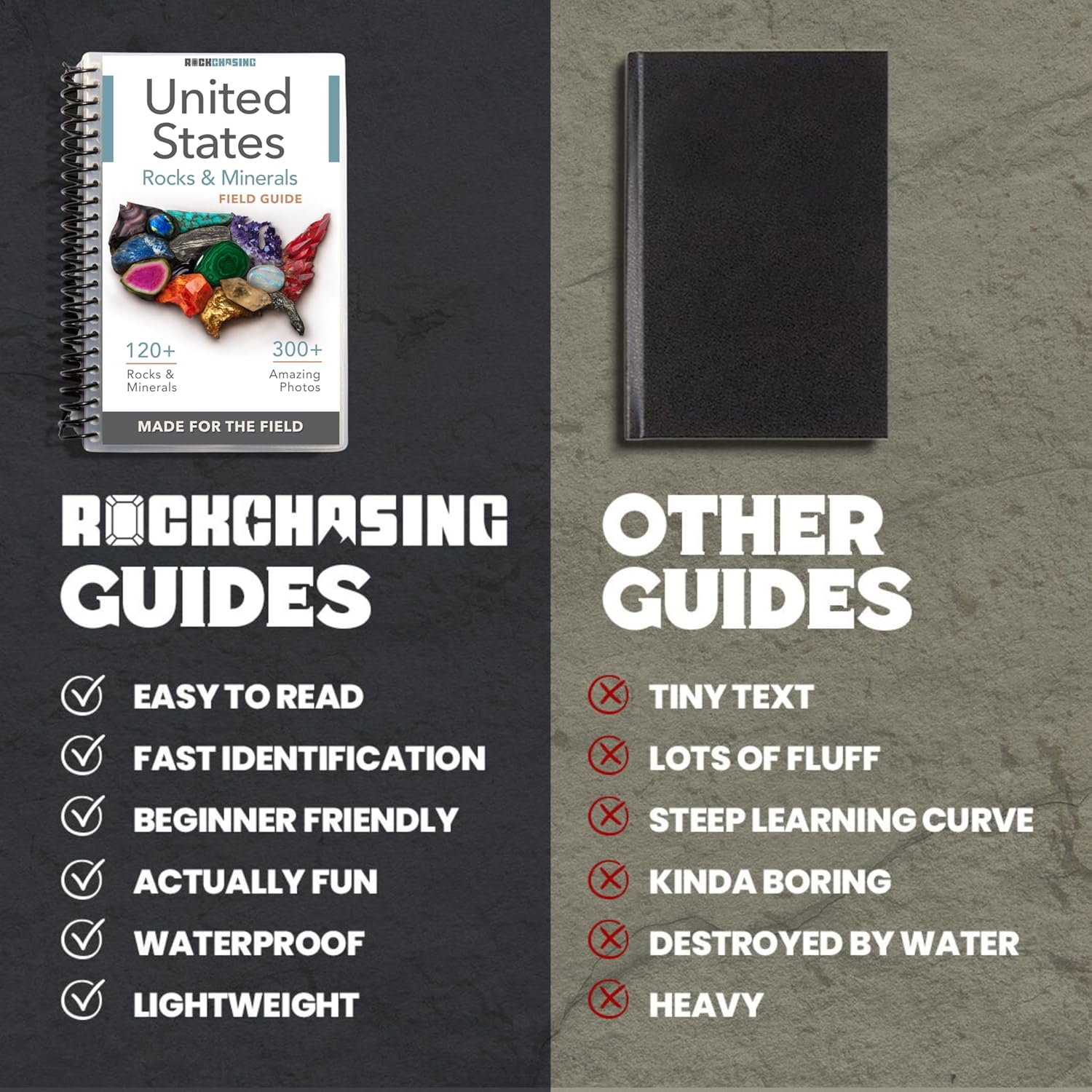 Rocks and Minerals of the United States Identification Field Guide | Thick Waterproof Coating| Find Crystals, Gems, Geodes, and Rocks | Rockhounding ... Rock Chasing [Oct 12, 2024]