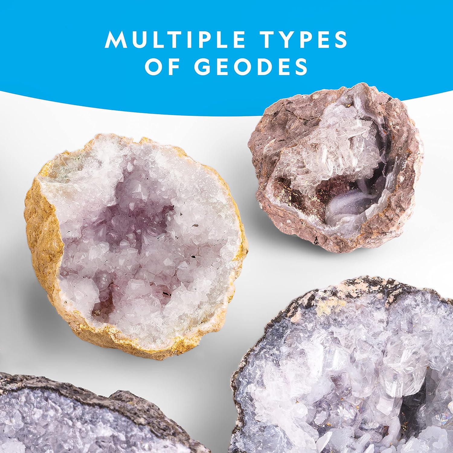 National Geographic Break Open 10 Premium Geodes for Kids Ages 8-12 | Safety Goggles, Real Crystal Geodes, Geology Science Kit, Break Your Own Geodes, STEM Activity, Birthday Gift