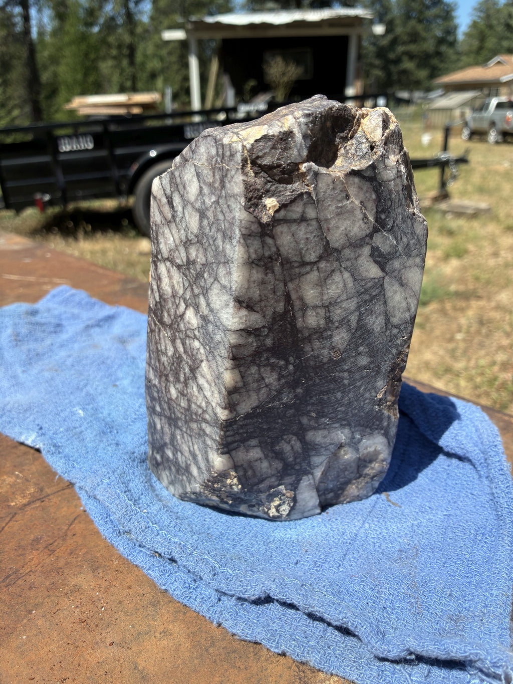Brecciated Quartz with Hematite - Polished Display Specimen